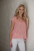 Thumbnail for your product : A Little Birdie Told Me Coral Lace Trim Tee