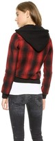 Thumbnail for your product : R 13 Plaid Zip Hoodie Bomber