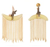 Thumbnail for your product : Bibi Van Der Velden - Monkey Chain Diamond & 18kt Gold Earrings - Yellow