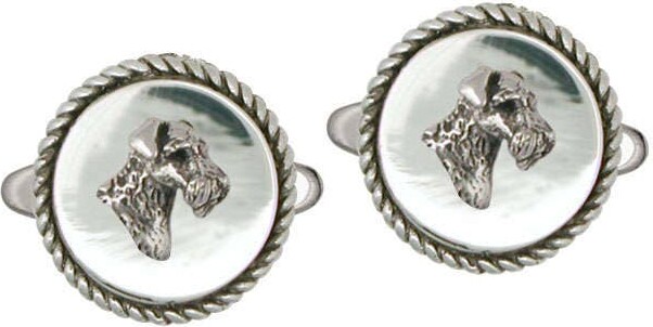 Etsy Airedale Terrier Jewelry Cufflinks Sterling Silver Dog Ar11-Cl