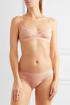 Thumbnail for your product : Stella McCartney Lily Blushing Lace-trimmed Ribbed Jersey Soft-cup Bra