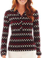 Thumbnail for your product : Liz Claiborne Long-Sleeve Print Top - Tall