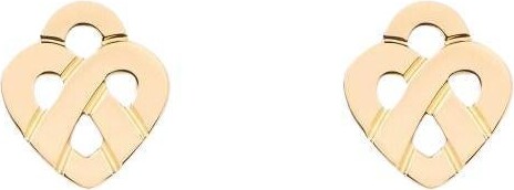 POIRAY Earrings Puces "coeur Entrelacé" Yellow Gold 18 Karat