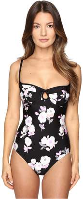 Kate Spade new york Womens Posey Floral Print Underwire One-Piece M