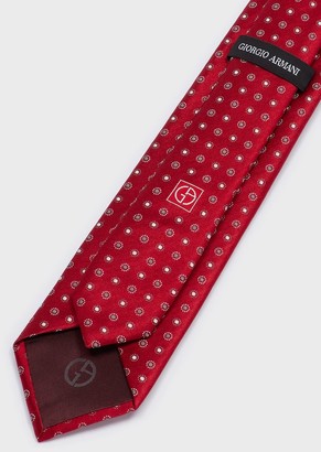 Giorgio Armani Silk Tie With A Micro Print