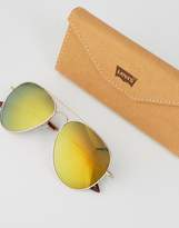 Thumbnail for your product : Levi's Levis Aviator Sunglasses In Gold
