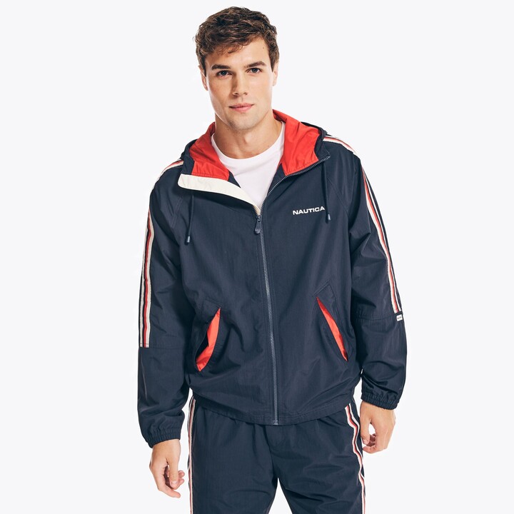 Nautica Mens Reissue Side-Stripe Hooded Jacket - ShopStyle