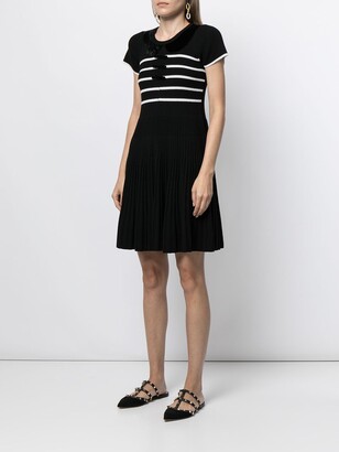 RED Valentino Pleat-Detailing Ribbed Dress
