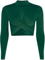 Thumbnail for your product : Petite longsleeve twist front crop top