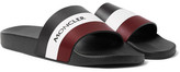 Thumbnail for your product : Moncler Basile Striped Leather And Rubber Slides