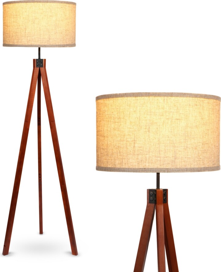 Brightech Eden 58" Led Traditional Tripod Floor Lamp with Fabric Drum Shade