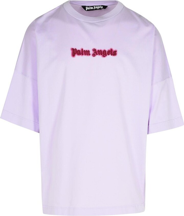 Palm Angels Logo Embroidered Drop Shoulder T-Shirt
