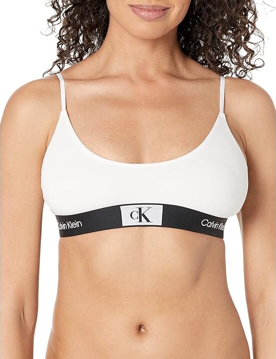 Calvin Klein Ck 96 Unlined Triangle Bralette In White