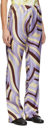 Raf Simons Purple Silk Spiral Print Lounge Pants