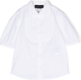 Emporio Armani Kids Bib-Collar Cotton Shirt
