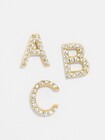 BaubleBar Demi-Fine Single 18K Gold Initial Earring - Gold/Pavé