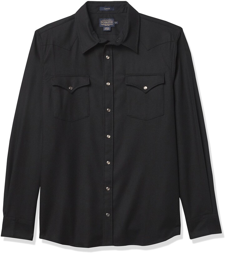 Pendleton Mens Long Sleeve Snap Front Classic Fit Canyon Wool Shirt 