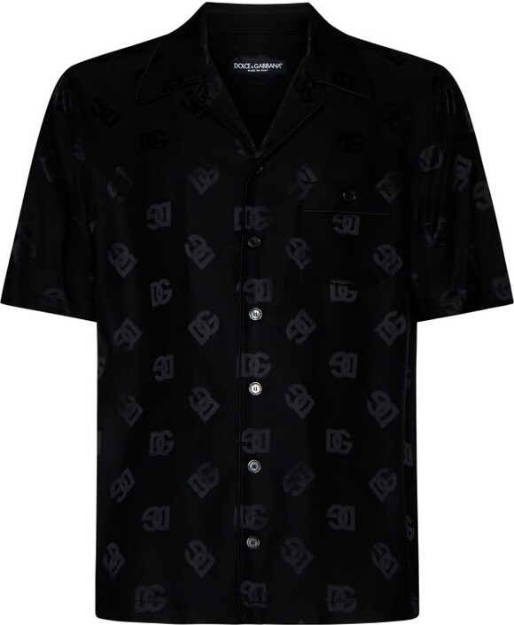 Dolce & Gabbana DG Monogram Jacquard Hawaiian Shirt