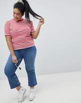 Thumbnail for your product : ASOS Curve DESIGN Curve puff sleeve t-shirt in stripe