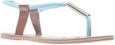Thumbnail for your product : Wet Seal Metal Detail Canvas T-Strap Sandals