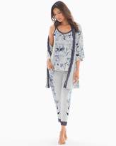 Thumbnail for your product : Cool Nights Lace Trim Pajama Wrap Fair Garden Blue