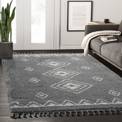 Alejandrina Abstract Grey And Ivory Area Rug