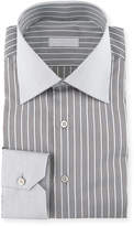 Thumbnail for your product : Stefano Ricci Contrast Collar/Cuff Striped Dress Shirt, Gray