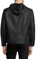 Thumbnail for your product : Vince Leather Mixed Media Hooded Bomber Jacket