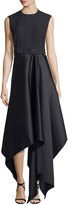 Thumbnail for your product : SOLACE London Harlech Sleeveless Crepe & Satin Midi Dress, Black