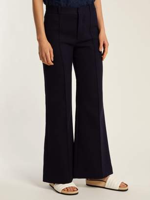 See by Chloe City Tailored Cotton Trousers - Womens - Navy