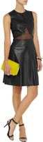 Thumbnail for your product : Cushnie Organza-paneled textured-leather mini dress