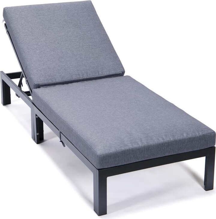 LeisureMod Chelsea Modern Outdoor Chaise Lounge Chair With Cushions