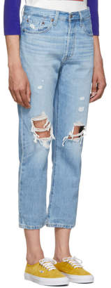 Levi's Levis Blue 501 Crop Jeans