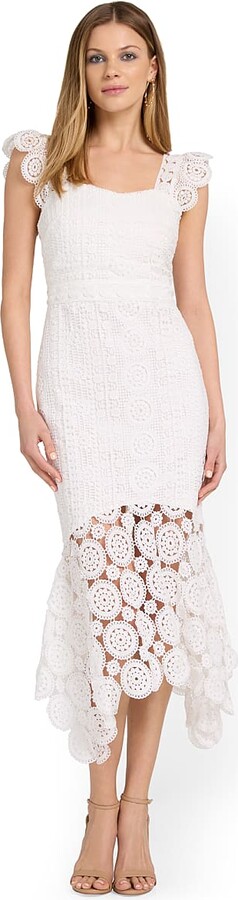 *NEW* Addison $208 Millers White Crochet Lace Dress Small NWT Perforated Panel 