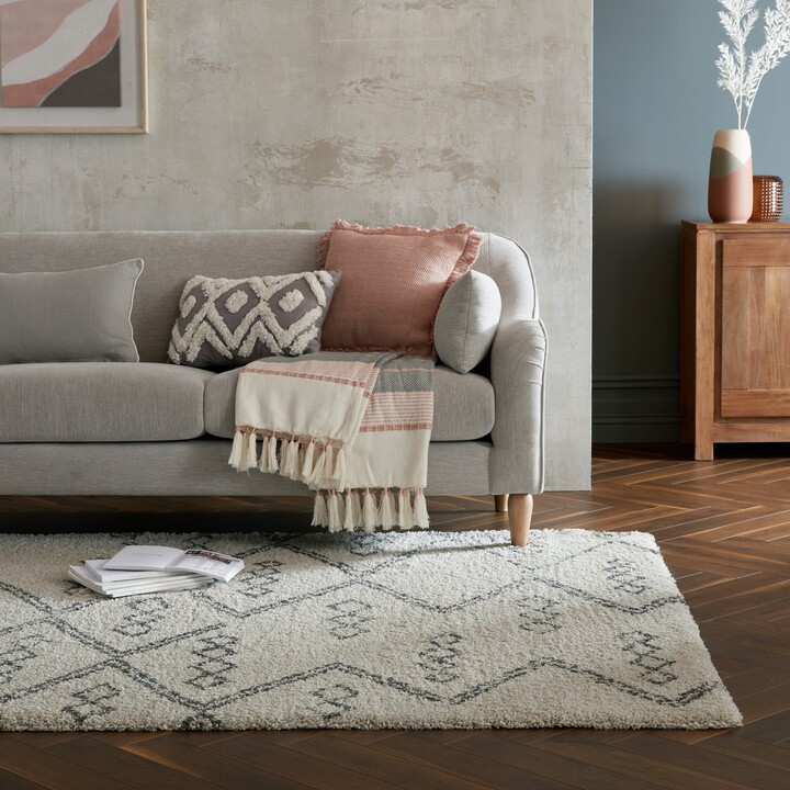 Dunelm Aswan Berber Rug Cream/Brown ShopStyle