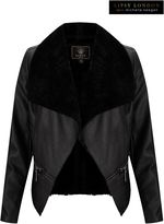 Thumbnail for your product : Lipsy Michelle Keegan Black Waterfall PU Jacket