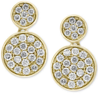 Effy Diamond Cluster Drop Earrings (3/4 ct. t.w.) in 14k Gold