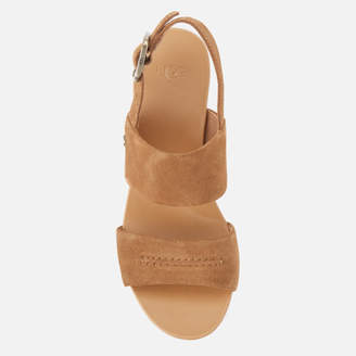 UGG Women's Elena II Double Strap Wedged Sandals - Chestnut