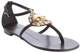 Thumbnail for your product : Giuseppe Zanotti black suede aztec inspired emblem detail sandals
