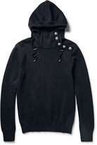 Thumbnail for your product : Balmain Knitted Cotton Hoodie