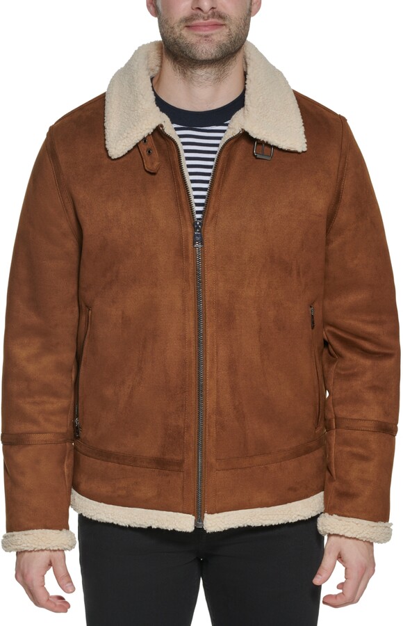 Mens Faux Shearling Bomber Jacket | Shop the world's largest 