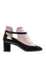 Thumbnail for your product : Valentino Patent leather and velvet T-bar boots