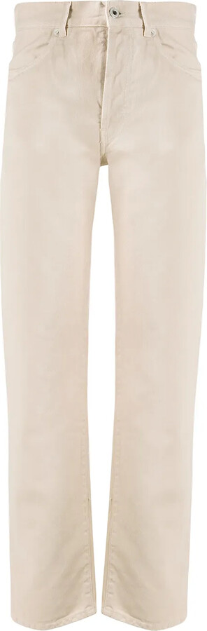 Off-White High Waist Straight-Leg Jeans