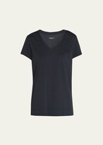 Thumbnail for your product : Lafayette 148 New York Modern V-Neck Short-Sleeve Cotton Jersey Tee