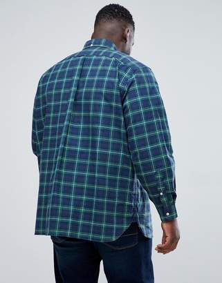 Polo Ralph Lauren Big & Tall Check Oxford Shirt In Dark Green