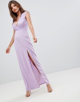 Thumbnail for your product : AX Paris deep v maxi dress with side split