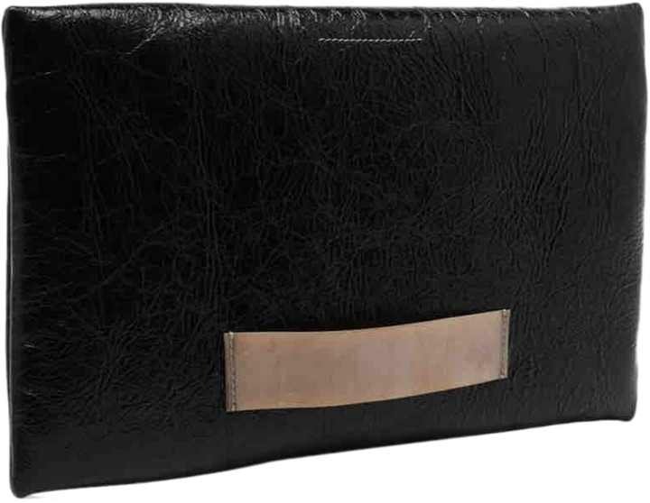 black patent leather clutch