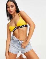 Thumbnail for your product : Tommy Hilfiger Tommy Jeans unlined triangle bralette in yellow