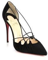 Thumbnail for your product : Christian Louboutin Riri Sue Leather-Knot Suede Pumps