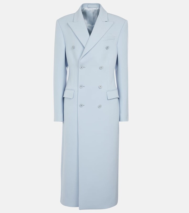 periwinkle blue wool coat